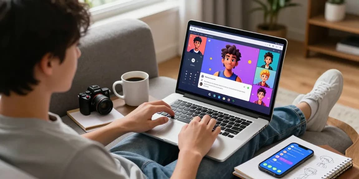 Engagement with character ai nsfw in a cozy home chatroom setting, showcasing personalized AI roleplay interactions on user devices.