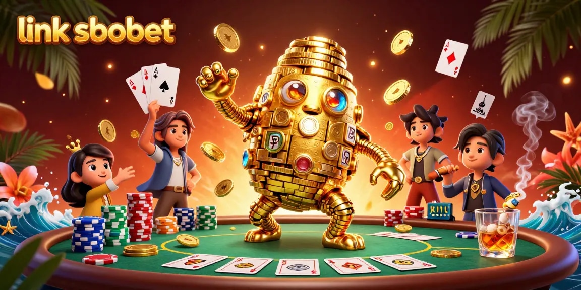 Engage with the thrilling action of link sbobet featuring dynamic casino elements and a golden golem.