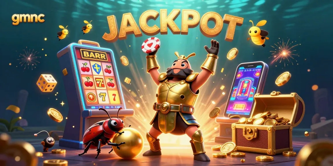 Experience the thrilling gmnc jackpot in this vibrant, dynamic 3D casino illustration.