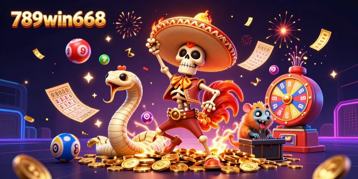Celebrate wins at 789win668 with lively casino-themed characters and vibrant elements.