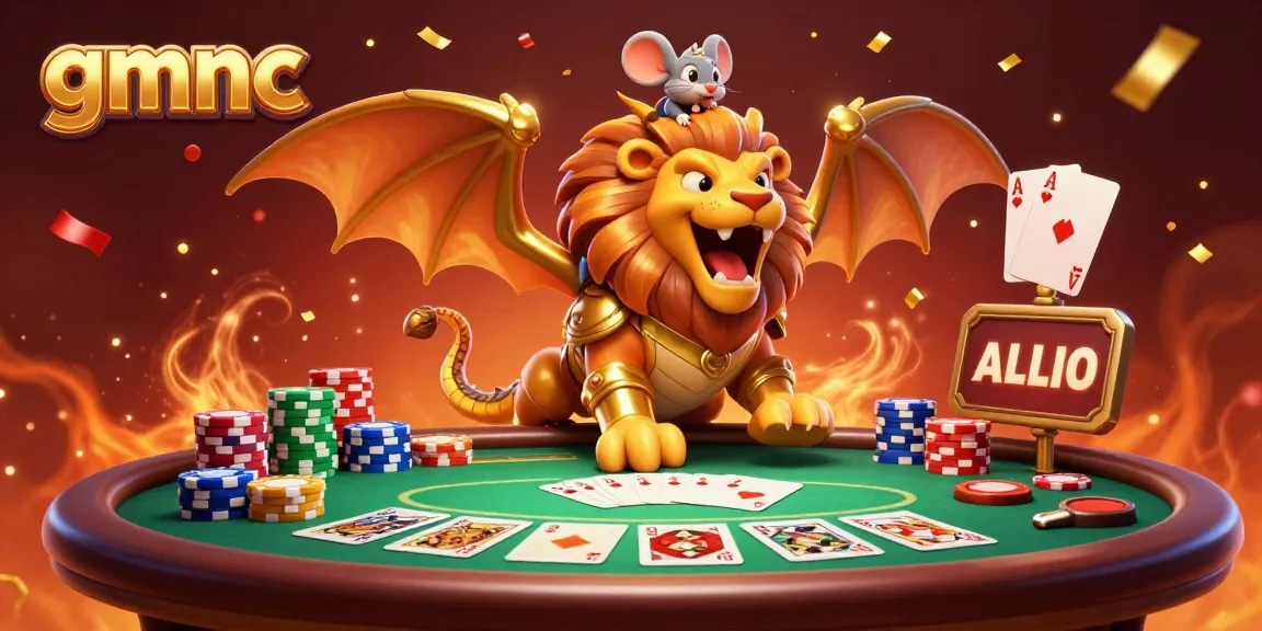 Engage with gmnc to discover the triumphs of casino gaming, featuring a lion-headed chimera and winning poker hands.