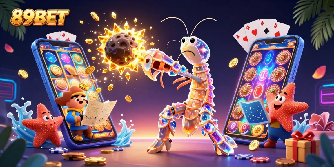 Experience the thrill of 89BET with a cosmic samurai battling for jackpots surrounded by gaming elements.