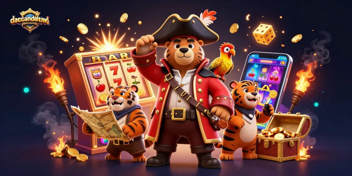 Spin and win with dacsandatphanrang at this vibrant casino scene featuring characters and game elements.