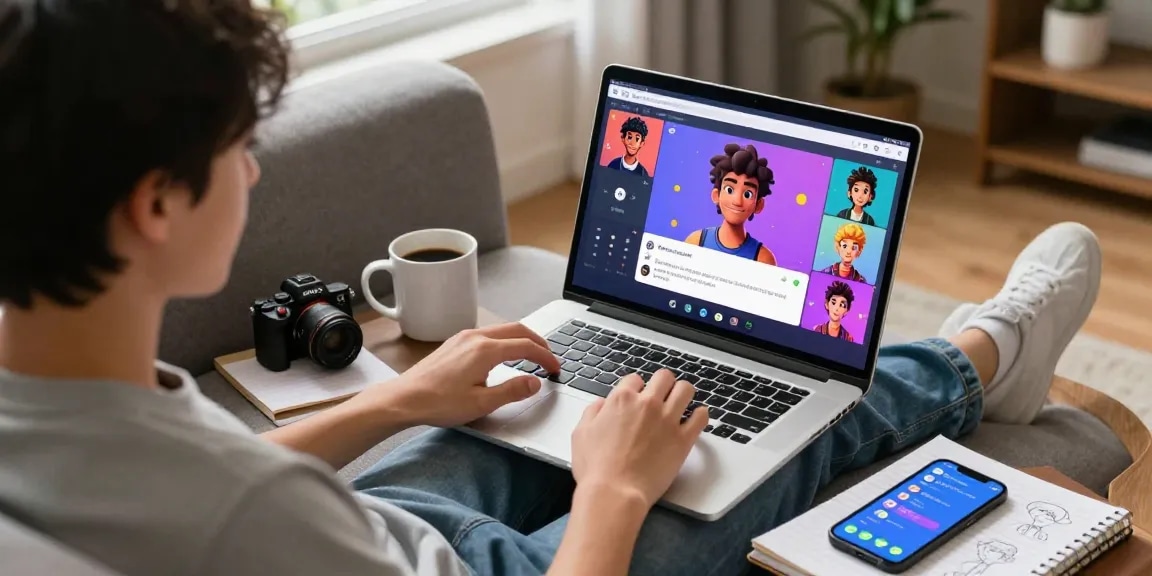 Engagement with character ai nsfw in a cozy home chatroom setting, showcasing personalized AI roleplay interactions on user devices.