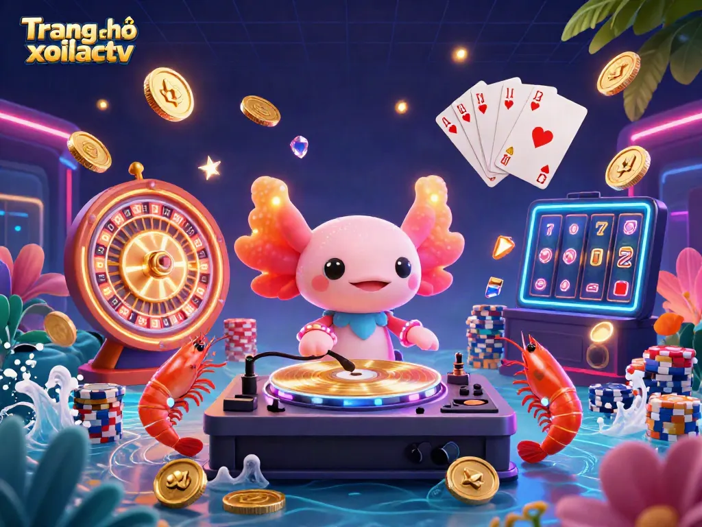 Experience thrilling gaming at Trang chủ xoilactv with a vibrant underwater casino scene featuring energetic characters.