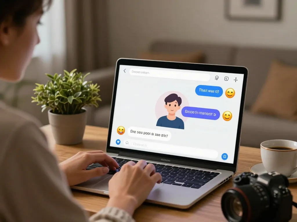 Engaging in ai sex chat with a customizable AI chatbot in a cozy digital environment.