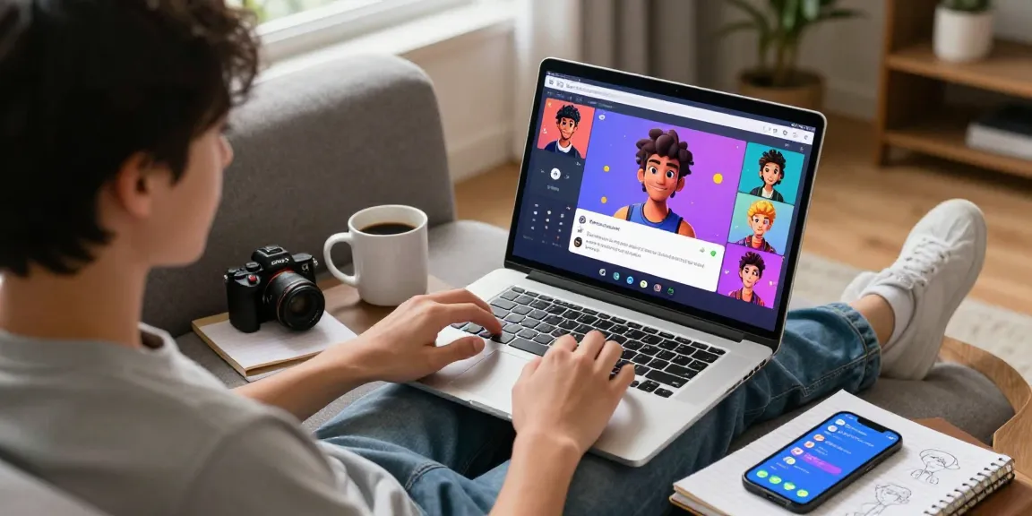 Engagement with character ai nsfw in a cozy home chatroom setting, showcasing personalized AI roleplay interactions on user devices.