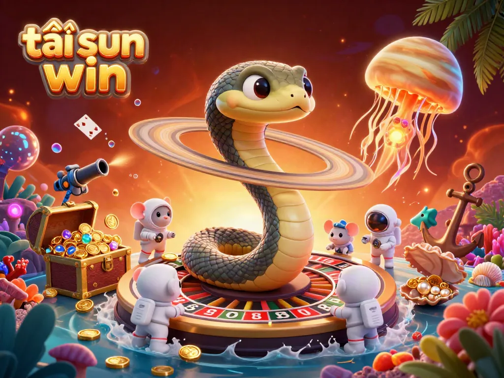 Engage with vibrant dynamics as you tải sun win, joined by a cosmic dealer in a 3D casino scene.