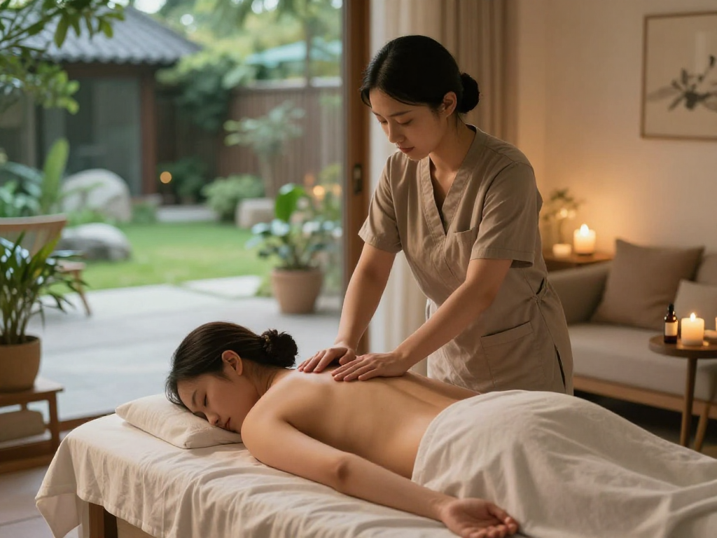 Experience peaceful 출장안마 at home with a professional massage therapist providing a soothing treatment in a serene environment.