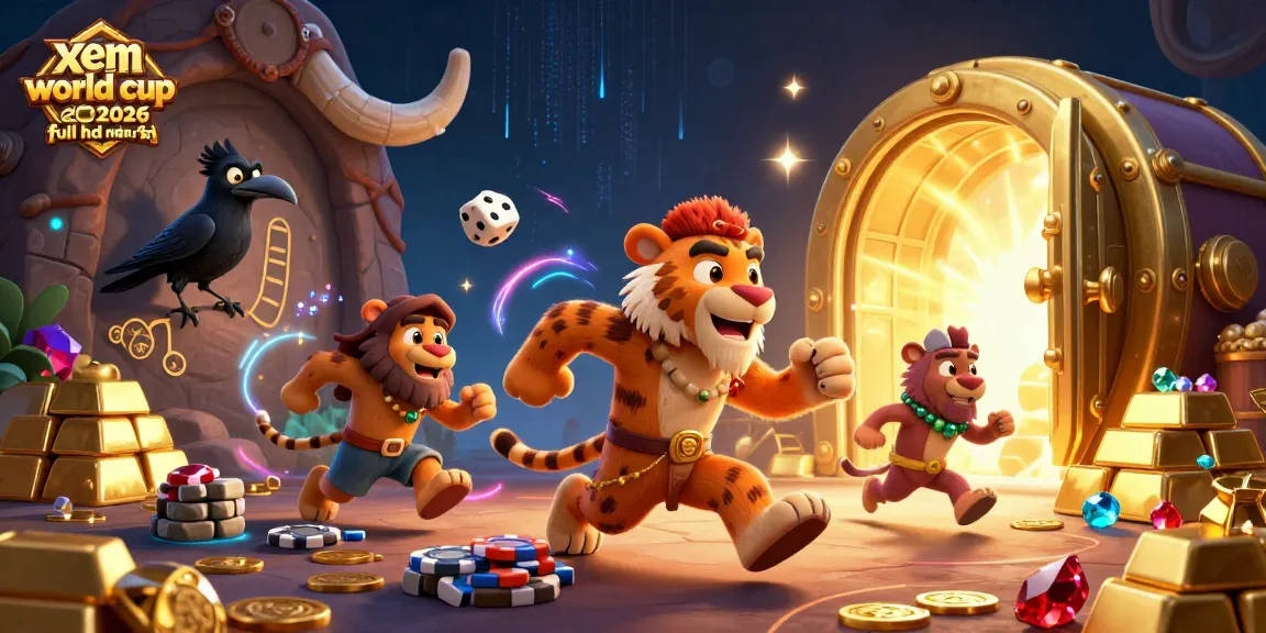 Experience xem world cup 2026 full hd miễn phí with a dynamic prehistoric casino scene featuring cartoon characters.