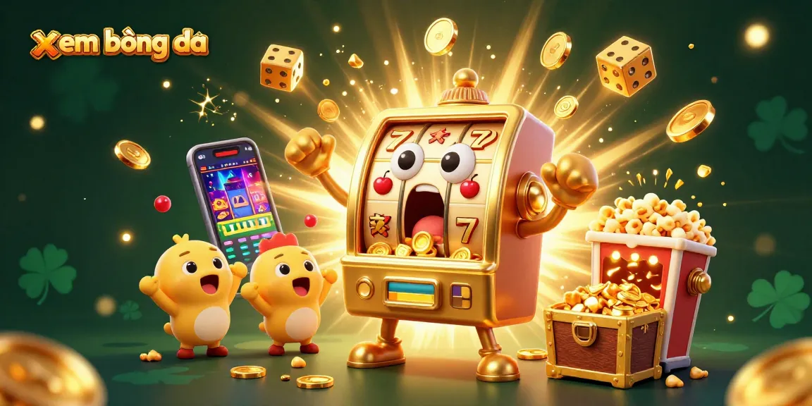 Xem bóng đá and win with exciting jackpots and vibrant casino fun in this lively 3D illustration.