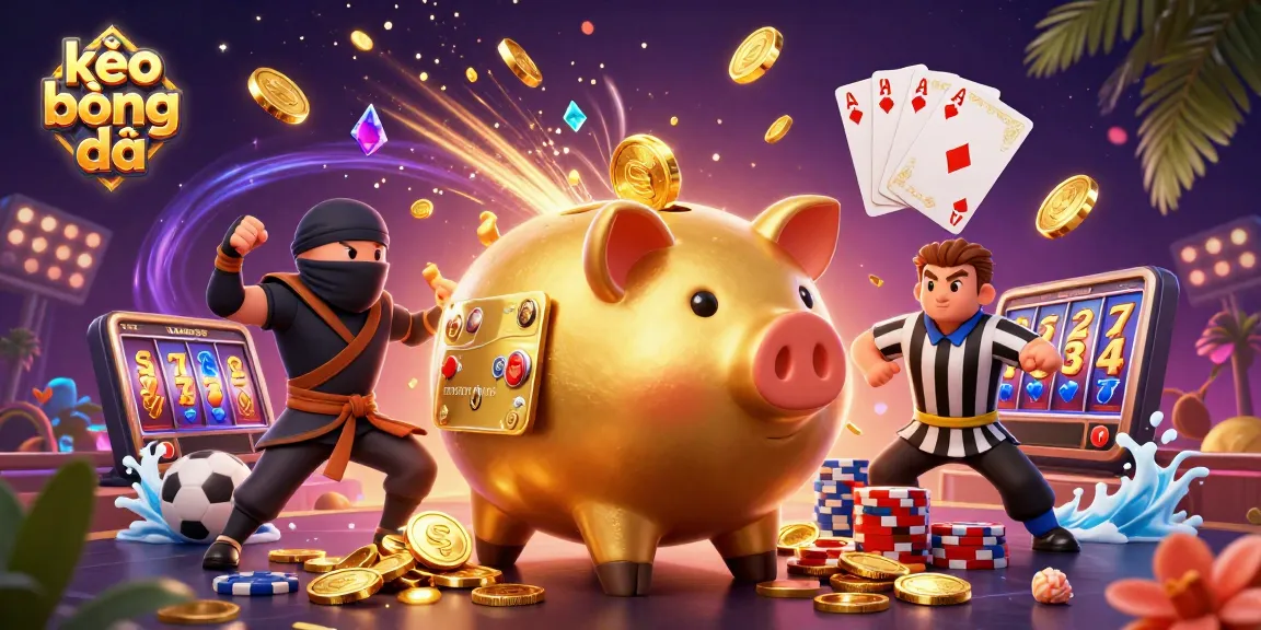 Experience the excitement of kèo bóng đá with animated characters battling for big wins in a vibrant casino atmosphere.