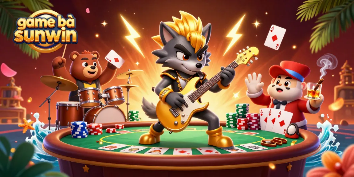 Engage in exciting game bài sunwin with vibrant visuals of lively characters and dynamic gambling elements.