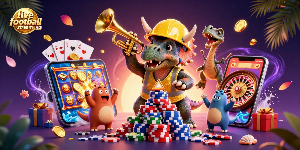 Boost your experience with live football stream HD in this vibrant casino scene filled with excitement.